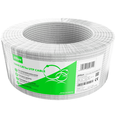 DAHUA PFM922I-5EUN-C-100 – Bobina de 100 Metros de Cable UTP Cat 5e/ CCA/Color Blanco/ Uso Interior/ Cubierta de FR-PVC (ROHS compliant)/