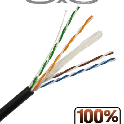 SAXXON OUTP6COP305NE – Bobina de Cable UTP Cat6 100% Cobre/ 305 Metros/ Uso Exterior/ Cubierta LDPE/ 4 Pares/ Soporta Pruebas de Rendimiento/ Cumple con Estandares ISO / IEC 11801 Ed2; EIA / TIA568B/ UL/ Ideal para Cableado de Redes y Video/