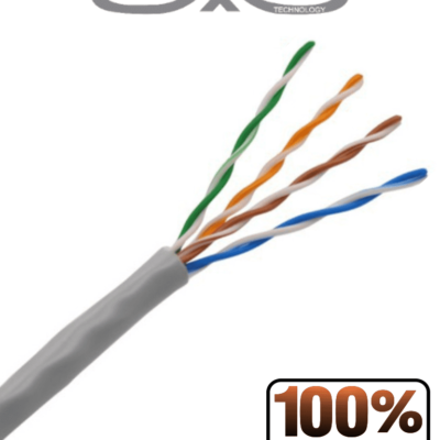 SAXXON OUTPCAT5E – Bobina de Cable UTP Cat5e 100% Cobre/ 305 Metros/ Color Gris/ Uso Interior/ 4 Pares/ Soporta Pruebas de Rendimiento/ Ideal para Cableado de Redes y Video/