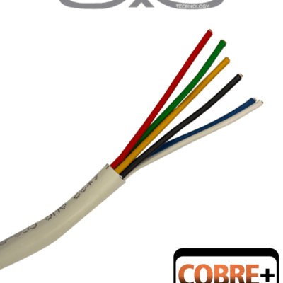 SAXXON OWAC6305JF – Bobina de Cable para Alarma de 6 Conductores/ CCA/ 305 Metros/ Uso Interior/ Material Retardante a la Flama/ Color Blanco/ Recomendado para Alarmas, Control de Acceso, Videoporteros y Audio/