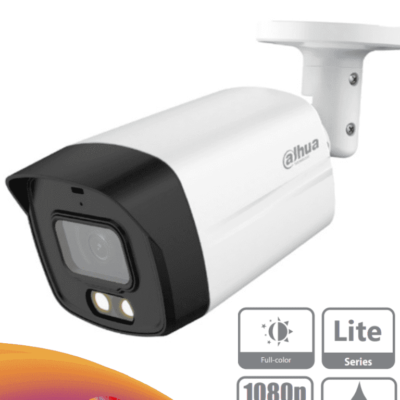 DAHUA HAC-HFW1209TLMN-LED – Camara Bullet Full Color de 2 Megapixeles/ 1080p/ Lente de 2.8mm/ 108 Grados de Apertura/ 40 Metros de Iluminación/ DWDR/ IP67/ Metal+Policarbonato/ Soporta: CVI/CVBS/AHD/TVI/