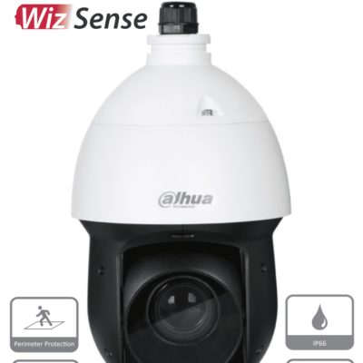 DAHUA SD49225XAN-HNR-S2 – Cámara IP PTZ de 2 Megapíxeles/ WizSense/ 25x de Zoom Óptico/  IR de 100 Mts/ H.265+/ Starlight/ 60 fps/ Proteccion Perimetral/ SMD Plus/ WDR Real/ Deteccion de Rostros/ IP66/ E&S de Alarma y Audio/ Enfoque Predictivo/