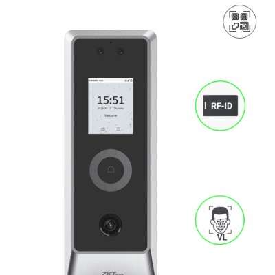 ZKTECO PROMAQR – Control de Acceso Facial / QR / Exterior IP66 / Antivandalico IK07 / Standalone / 30,000 Rostros / 50,000 Tarjetas RFID / Pantalla TFT 2.0 Pulgadas / WIEGAND / RS-485 / Aluminio / POE / De 30 °C a 60 °C