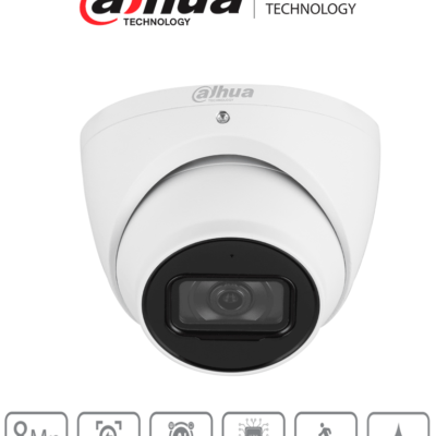 DAHUA DH-IPC-HDW3841EM-S-S2 – Camara IP Domo de 8 Megapixeles/ Eyeball/ WizSense/ Lente de 2.8mm/ Ranura para MicroSD/ IR de 30 Metros/ SMD 4.0/ AI SSA/ IP67/ PoE/