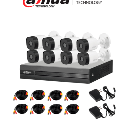 DAHUA KITXVR1B08- I+8-B1A21- Kit de 8 Canales 2 Megapixeles/ DVR Cooper-I WizSense/ Con IA/ H.265+/ 8 Camaras B1A21 1080p/ 8 Canales + 2 IP o Hasta 10 Canales IP/ 4 Canales SMD Plus/ Busqueda de Humanos y Vehiculos/ Accesorios Incluidos/