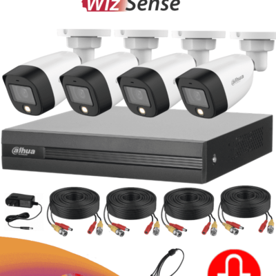 DAHUA FULLCOLORKIT-A – Kit de 4 Canales Full Color de 2 Megapixeles con Audio/ DVR Cooper-I WizSense/ Con IA/ 4 Cámaras Full color de 2 Megapixeles con Microfono Integrado/ 4 Ch + 1 IP/ 4 Ch SMD Plus/ Accesorios Incluidos/ Busqueda de Humanos/ #LoNuevo