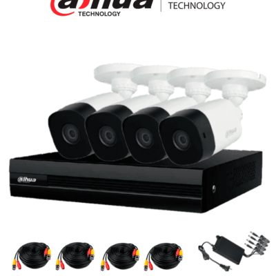 DAHUA KITXVR1B08-I-2MP4CP – Kit de 8 Canales 2 Megapixeles/ con 4 Camaras/ DVR Cooper-I WizSense/ Con IA/ H.265+/ 4 Camaras B1A21 1080p/ 8 Canales + 2 IP o Hasta 10 Canales IP/ 4 Ch SMD Plus/ Busqueda de Humanos y Vehiculos/ Accesorios Incluidos/