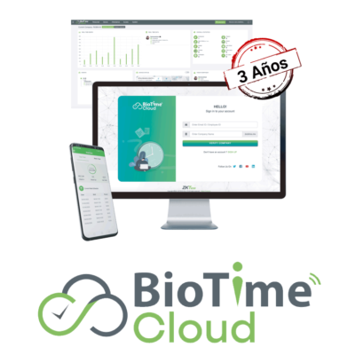 ZKTECO BIOTIMECLOUDPROFESSIONAL – Licencia para asistencia en la nube de 3 años / 10 dispositivo / 500 usuarios / 50 app / 1,700,000 Eventos