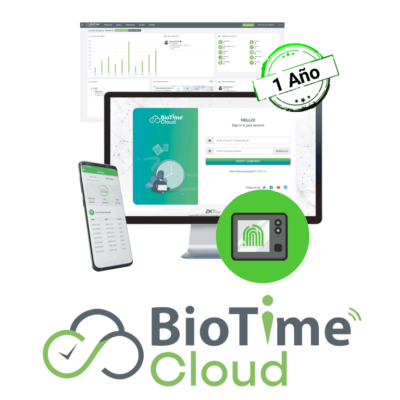 ZKTECO BIOTIMECLOUDADDDEVICE1 – Licencia de incremento para 1 dispositivo adicional para BioTime Cloud / 1 año / Se requiere licencia base para su activación