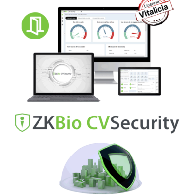 ZKTECO ZKBIOCVACP5 – Licencia Vitalicia para 5 Puertas en Control de Acceso BioCVSecurity / Hasta 30 000 Usuarios / 200 Departamentos / 200 Áreas