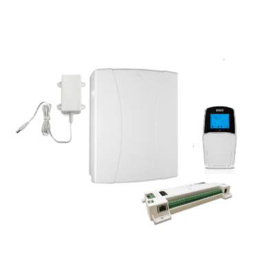 RISCO LIGHTSYS PLUS PACK – Paquete de Alarma Risco de 8 Hasta 512 Zonas con Modulo Ethernet y Wifi Integrado que Incluye Tarjeta Principal Lightsys Plus ,Gabinete de Policarbonato , Teclado LCD y Fuente.