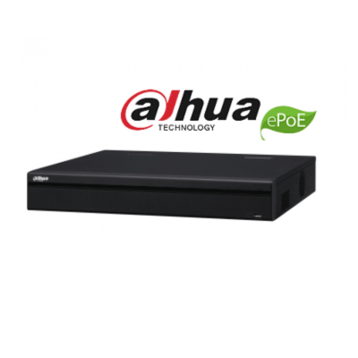 DAHUA NVR5416P-4KS2E – NVR 16 Canales 4K/ H265+/ Rendimiento 320 Mbps/ 8 Puertos con Tecnologia ePoE hasta 800M/ 16 PoE/ 2 HDMI/ POS/ 4 Puertos SATA/ Dewarping