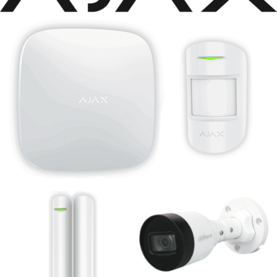 AJAX+DAHUA Integra KIT 2- Paquete de Alarma Inalámbrica AJAX Hub2Plus conexión Ethernet / WiFi / LTE, Sensor PIR , Sensor Magnético y Cámara Dahua IP Bala de 2 MP Lente de 2.8mm IR de 30 Mts IP67 DWDR. Integración de cámaras Dahua mediante APP AJAX