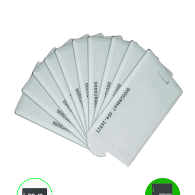 ZKTECO IDCARDKR2K – Paquete con 10 tarjetas compatibles con lectores RFID con frecuencia de 125 Khz / Tarjeta perforada de 1.88 mm de Grosor tipo clamshell para mayor alcance y más resistencia / Folio impreso