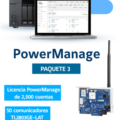 DSC PowerManage ESM PAQUETE 3 – Licencia PowerManage de 2,500 cuentas + 50 comunicadores TL2803GE-LAT