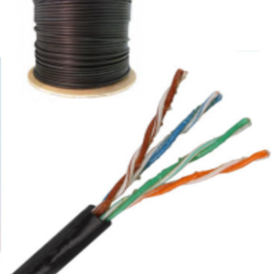 SAXXON OUTPCAT5EGCOPEXT- Cable UTP 100% cobre de 305M/ Categoria 5e con gel/ Exterior/ Color negro/ Para aplicaciones CCTV y redes