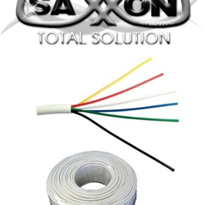 SAXXON OWAC6100J – Cable de alarma / 6 Conductores / CCA/ Calibre 22  AWG / 100 Metros / Recomendable para control de acceso / Videoportero / Audio / Reforzado