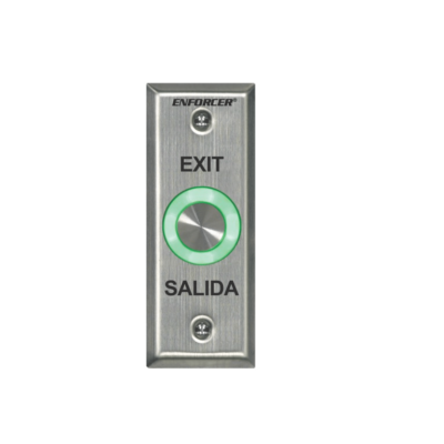 Seco-Larm SD6176SS1Q – Botón de salida piezoeléctrico de acero inoxidable IP 65 con Luz LED verde / Salidas NO y NC