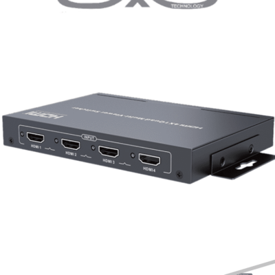 SAXXON LKV401MS- Switch de Video HDMI Multivista para 4 Entradas y 1 Salida/ Resolución 1080p@60Hz/ Múltiples Modos de Vista: Modo Dual y 3 Modos Cuádruples/ Muestra el Video de 4 Dispositivos en un Monitor