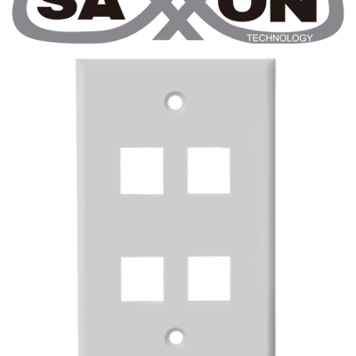 SAXXON A1754A – Placa de pared / Vertical / 4 Puertos tipo keystone / Color blanco