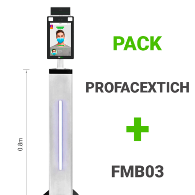 ZKTECO ProfaceXFMBPak – Terminal de Control de Acceso y Asistencia Facial y Palma con Medición de Temperatura y Detección de Cubrebocas / 30 000 Rostros / 5 000 Palmas / Incluye Pedestal FMB03  de Altura de 83.2 cm