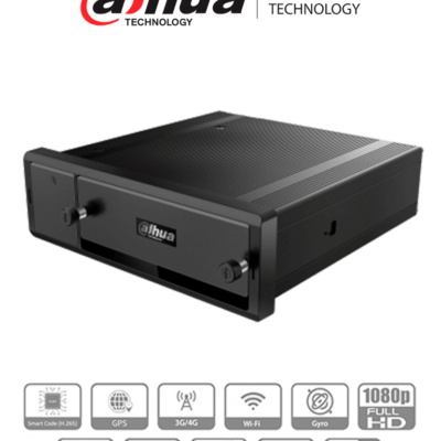 DAHUA MNVR4104-GFWI – NVR Movil de 4 Canales con Inteligencia Artificial/ 4 Puertos PoE/ Incluye GPS/ Wifi/ 4G/ Soporta Reconocimiento Facial/ DSM (Monitoreo de Conductor)/ Reconocimiento de Placas (ANPR)/